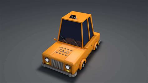 Cartoon Taxi 3d Model By Tollaru