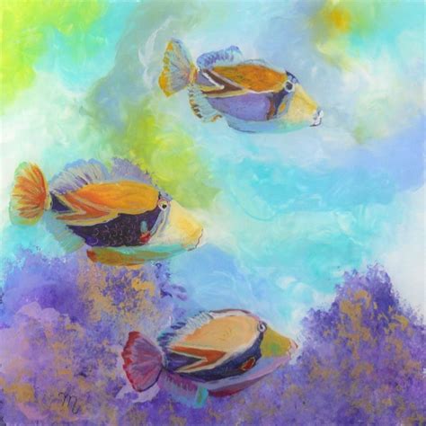 Tropical Hawaiian Fish Art Square Art Print Kauai Hawaii Childrens Wall Art Kids Tropical Fish ...