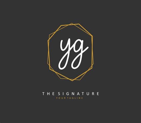 Yg Inicial Letra Escritura Y Firma Logo Un Concepto Escritura Inicial