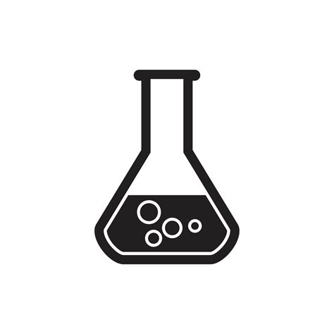 Laboratory Glass Icon Template Black Color Editable Laboratory Glass