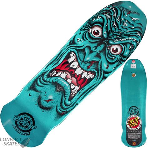 Santa Cruz Face Rob Roskopp Skateboard Deck 95 Old Skool Teal