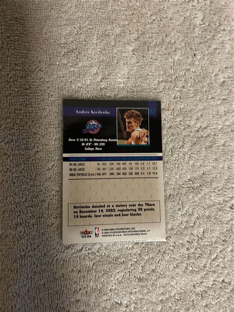 2003 04 Fleer Patchworks 87 Andrei Kirilenko For Sale Online EBay