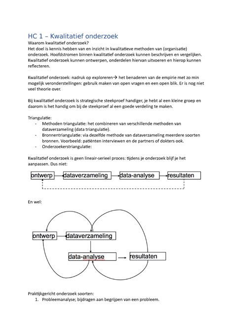 Aantekeningen Hc Kwalitatief Onderzoek Waarom Kwalitatief