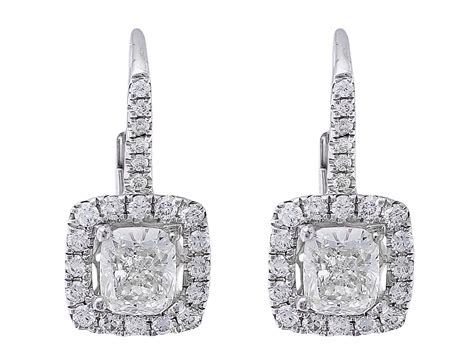 Cushion Cut Diamond Drop Earrings – CJ Charles Jewelers