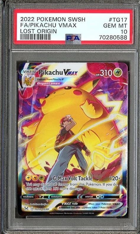 Mavin 2022 Pokemon Sword Shield Lost Origin Full Art Pikachu Vmax Psa