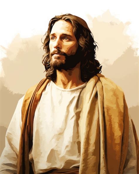 Premium AI Image Jesus Is Standing In Front Of A White Background