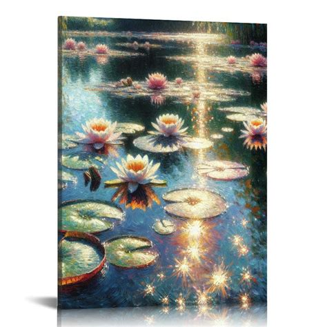 Feiri Canvas Wall Art Famous Water Lilies Claude Monet Art Prints