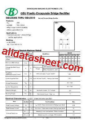 Gbu Marking Gbu Datasheet Pdf Nanjing International Group Co