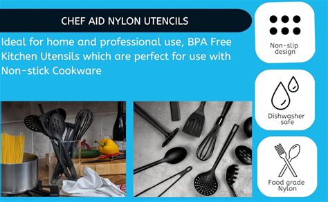 Chef Aid 10e02408 Nylon Serving Tongsbpa Free Kitchen Utensil And