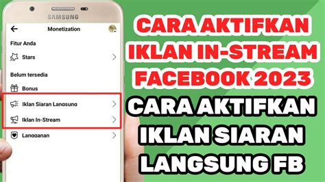 Cara Aktifkan Iklan On Stream Facebook Cara Aktifkan Iklan Siaran