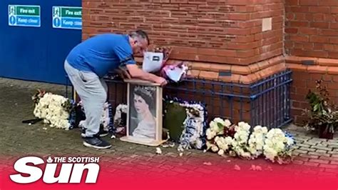 Devastated Rangers Fan Lays Portrait Of Queen In Homemade Frame Outside