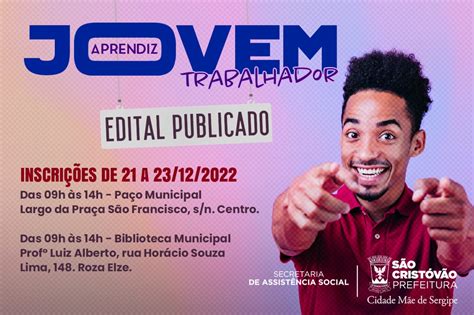 Inscrições para o Programa Jovem Aprendiz Trabalhador de São Cristóvão