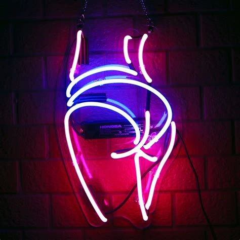 Hot Girl Glass Neon Signs Beer Bar Club Bedroom For Office Etsy