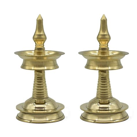 Diya Kerala Brass Oil Lamp 8 Inch For Pooja Room Set Of 2 At Rs 999 In