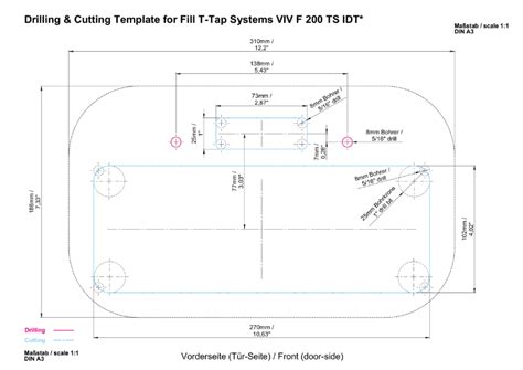 BRITA VIVREAU Fill T Tap Drilling Template IDT BRITA Vivreau Ltd