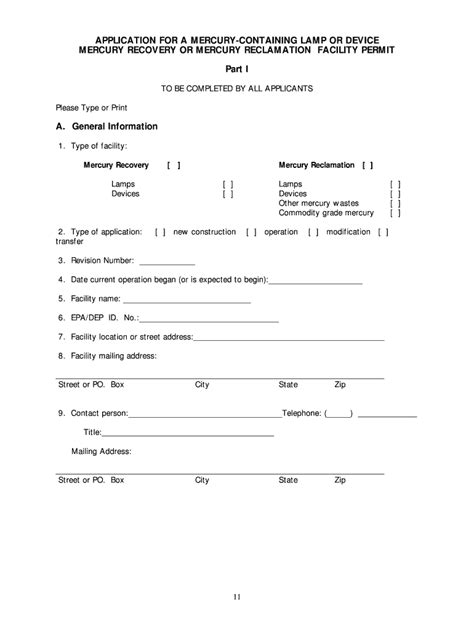 Fillable Online Dep State Fl Mercury Containing Lamp And Device Mercury