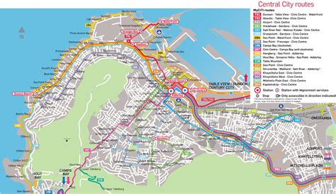 Plan du réseau de bus Myciti de la ville du Cap