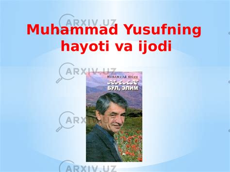 Muhammad Yusufning Hayoti Va Ijodi Adabiyot Slaydlar