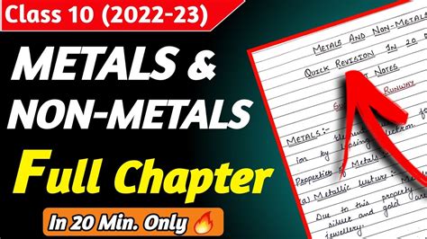 Metals And Non Metals Full Chapter Class Science Chapter Notes