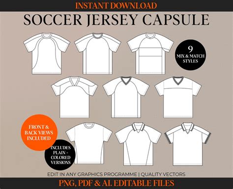 Soccer Jersey Vector Mockup Football Jersey Vector Streetwear Tech Pack