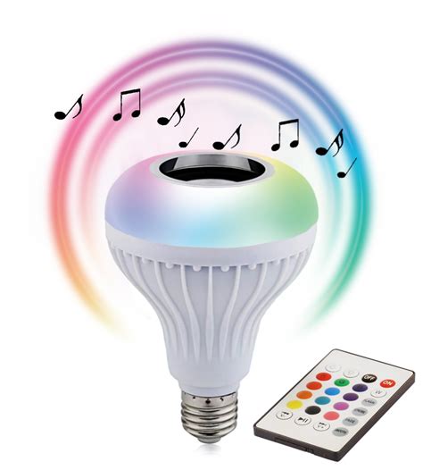 ŻARÓWKA E27 LED RGB BLUETOOTH DISCO GŁOŚNIK PILOT 7185374515