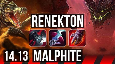 Renekton Vs Malphite Top Winrate Solo Kills Tr Master