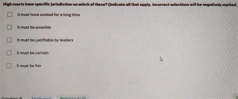 Solved High courts have specific jurisdiction on which of | Chegg.com