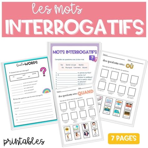 Les Mots Interrogatifs Printable Worksheets