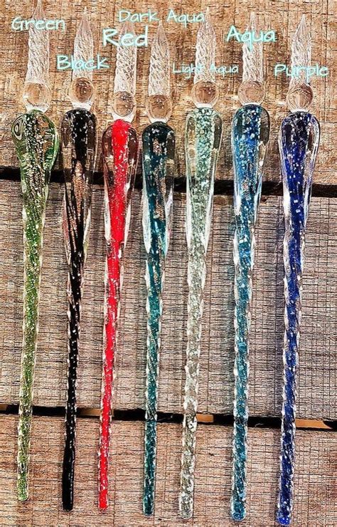 Glowing Glass Dip Pen Hand Blown Luminous Glass Sign Pen Etsy Dip