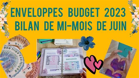 Enveloppes Budget Bilan bi mensuel Juin 2023 Gérer son argent