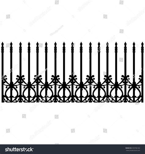 Vector Illustration Wrought Iron Modular Railing