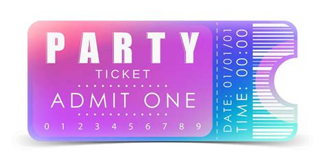 Sample Ticket To Enter The Party Ticket Design Template Vector