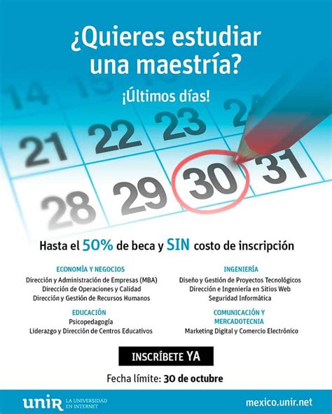 Inscripción A Maestrías En Línea 2019 últimos Días Unir México