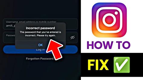 Instagram Incorrect Password Problem Solve Incorrect Password