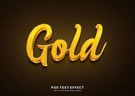 Efecto De Texto Dorado Archivo Psd Premium