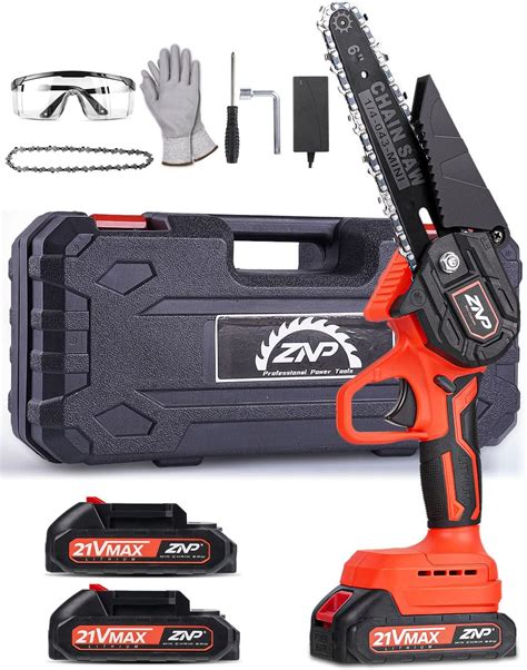 Znp Mini Chainsaw Cordless Battery Powered Chainsaw 6 Inch Handheld Portable Chain Saw For