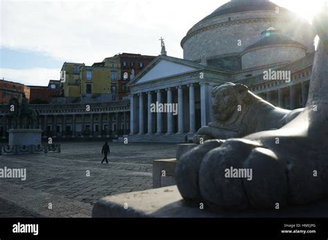 Panorama Of Naples Italy Piazza Del Plebiscito Stock Photo Alamy