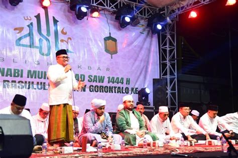 Hadiri Peringatan Isra Miraj Dan Harla Majelis Rasulullah Gorontalo Ke