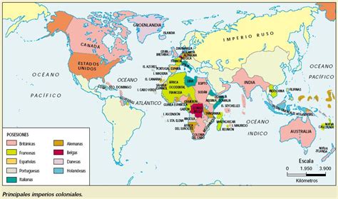 Historia Mapa De Los Imperios Coloniales