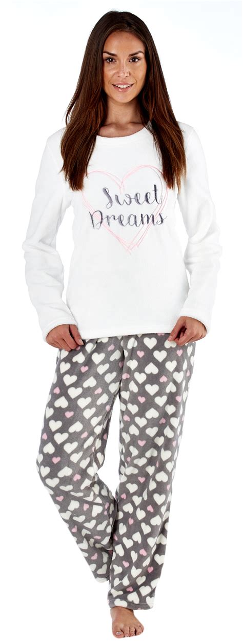 Damen Weich Fleece Pyjama Lounge Set Zweier Warm Pyjama Damen Lounge