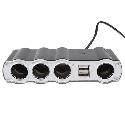 4 Way Multi Socket Car Charger Vehicle Cigarette Lighter Splitter Dual