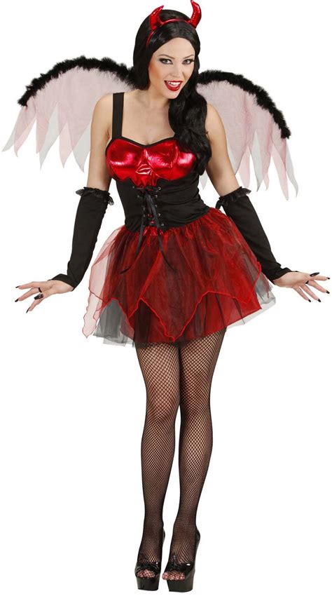 Disfraz De Diablesa Rojo Sexy Mujer Halloween Disfraces Adultos Y