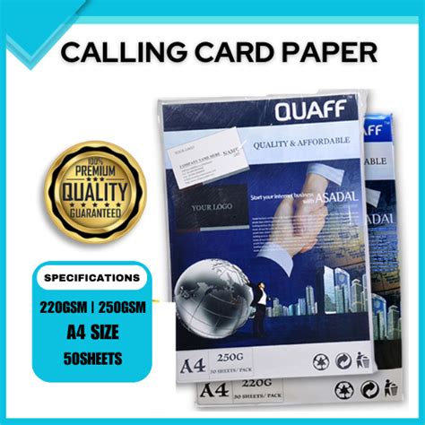 Quaff Calling Card Matte Inkjet Paper Gsm Gsm Gsm A Size