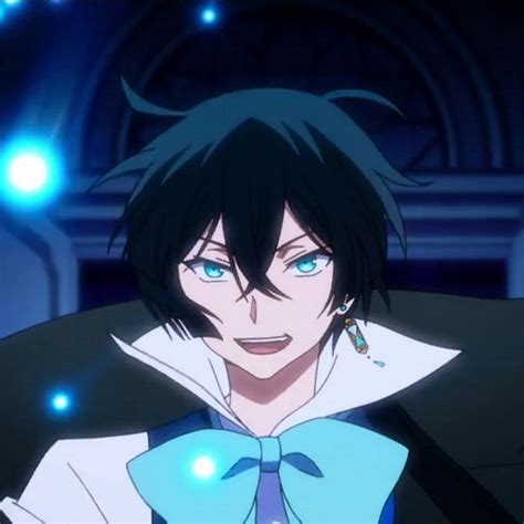 An Anime Character With Black Hair And Blue Eyes Wearing A White