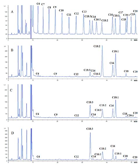 Representative Chromatograms For Standards A Fatty Acid Derivatives Download Scientific