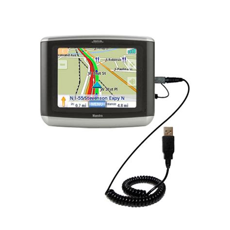 Coiled Power Hot Sync Usb Cable Suitable For The Magellan Maestro With Both Data And Charge
