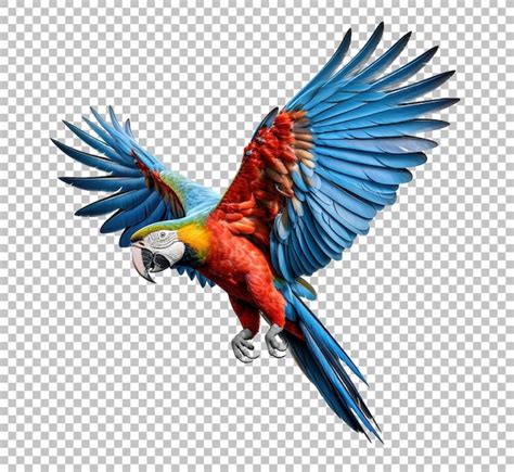 El Loro Volador Colorido Aislado En Fondo Blanco El Loro Macaw