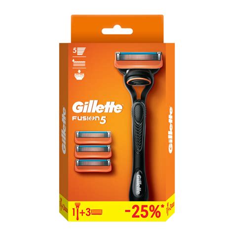 Подарочный набор: Gillette Fusion5 мужская бритва , 4 кассеты, с 5 ...