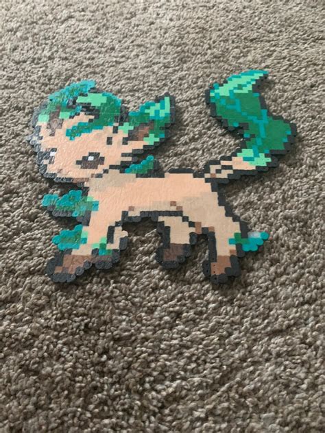 Leafeon Pok Mon Perler Bead Sprite Etsy