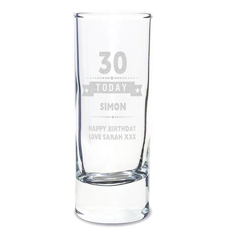 30th Birthday Personalised Star Shot Glass By Chalk And Cheese Candles And Wax Melts